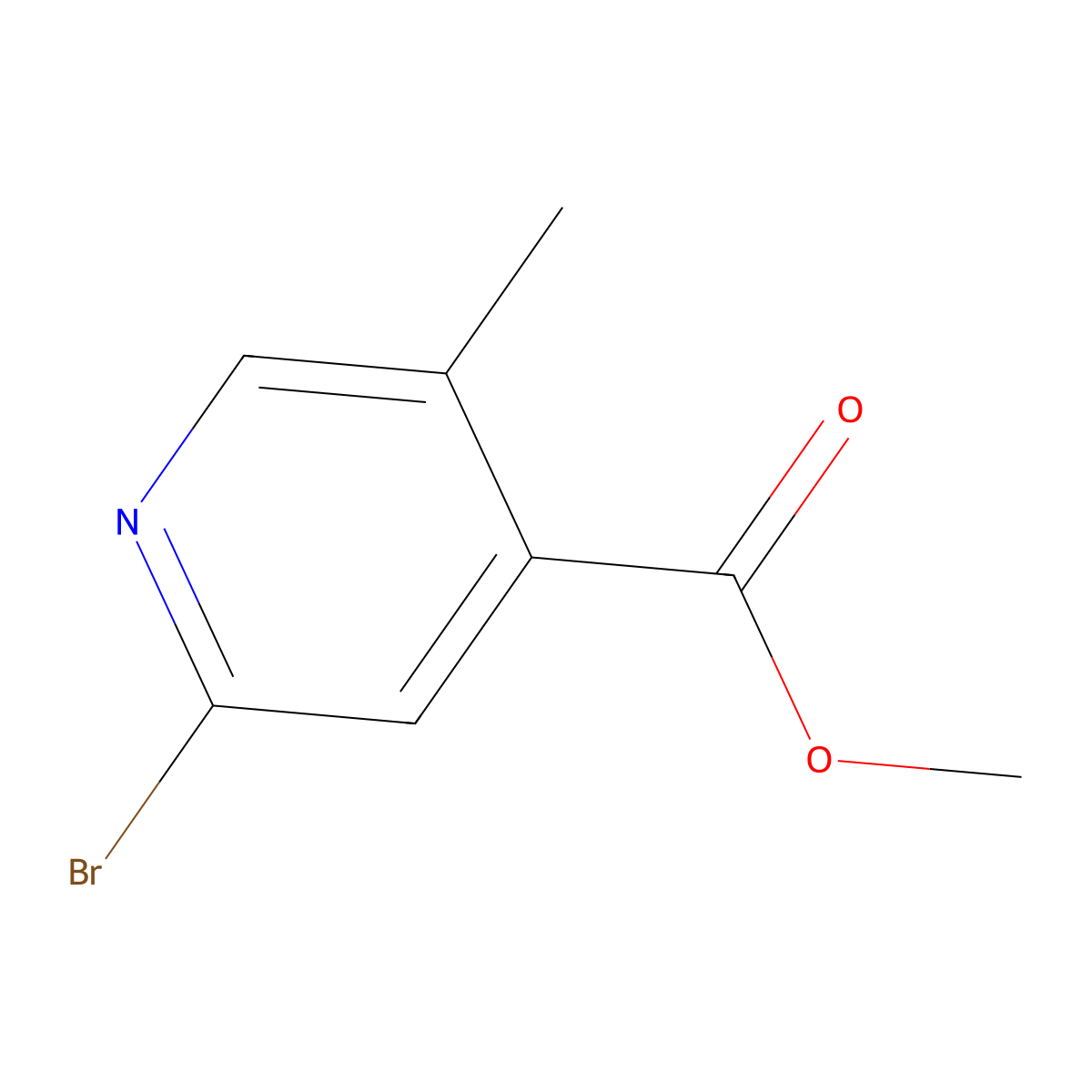 Methyl 2-bromo-5-methylpyridine-4-carboxylate molecular structure, CAS 1227575-00-9