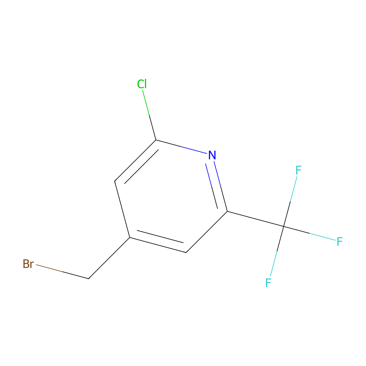 4-(Bromomethyl)-2-chloro-6-(trifluoromethyl)pyridine molecular structure, CAS 1227575-01-0