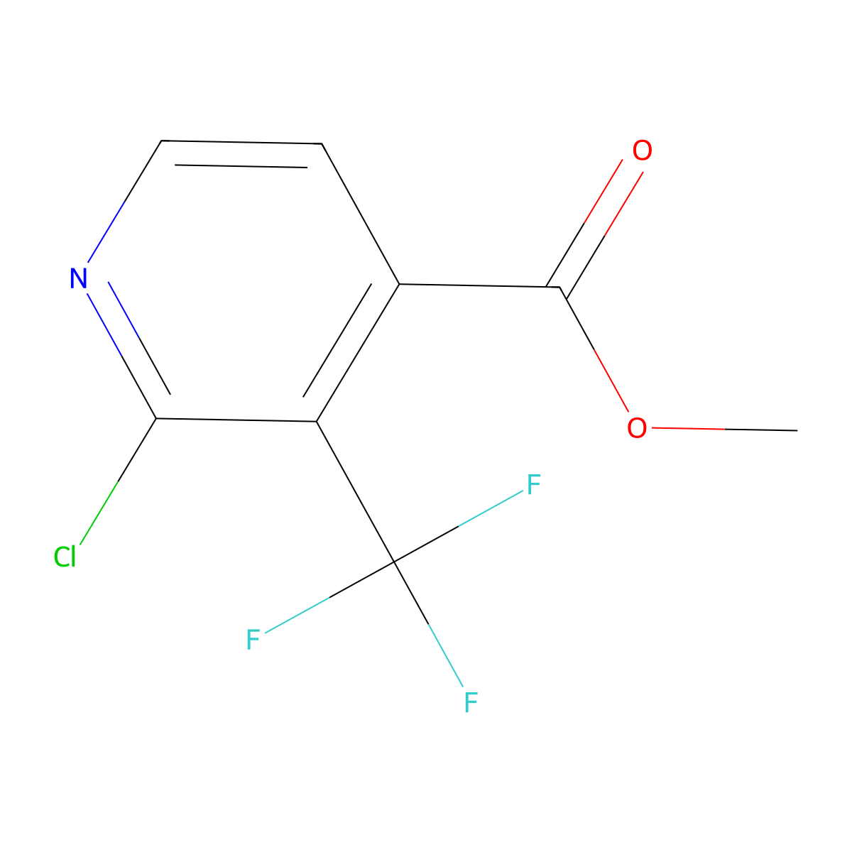 Methyl 2-chloro-3-(trifluoromethyl)isonicotinate molecular structure, CAS 1227575-06-5
