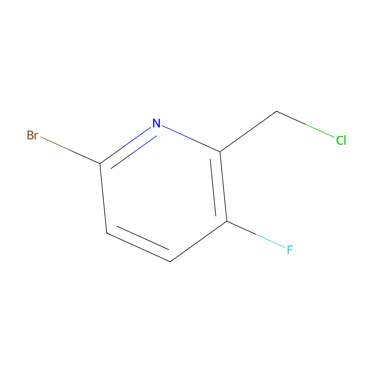 6-Bromo-2-(chloromethyl)-3-fluoropyridine molecular structure, CAS 1227575-18-9