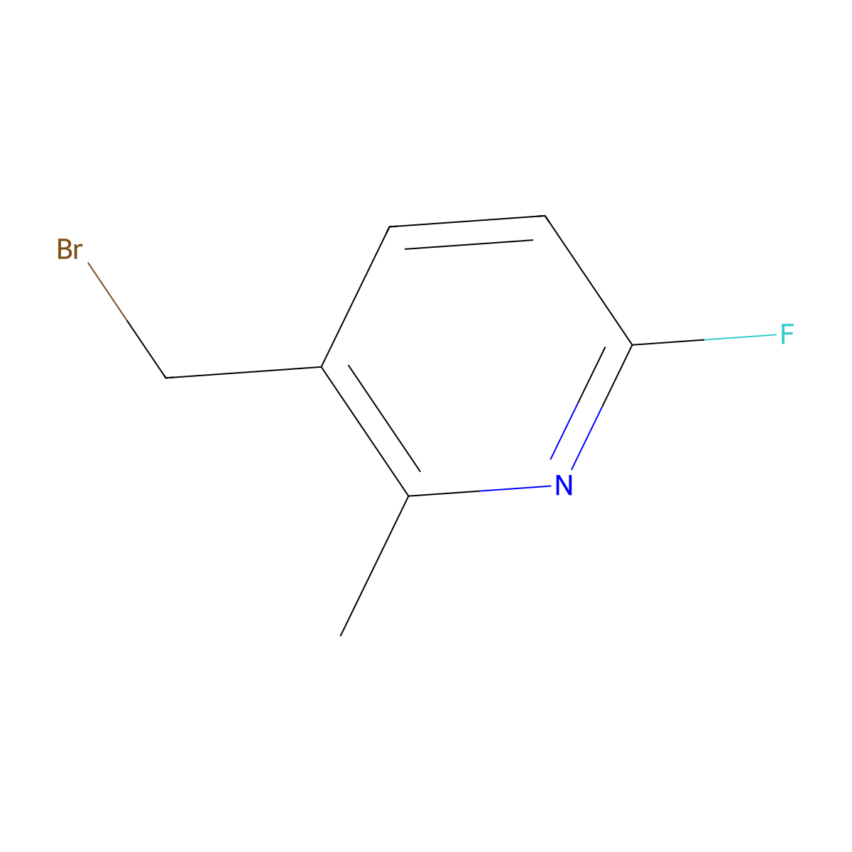 3-(Bromomethyl)-6-fluoro-2-methylpyridine molecular structure, CAS 1227575-25-8