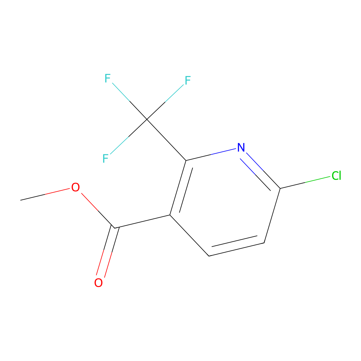 Methyl 6-chloro-2-(trifluoromethyl)nicotinate molecular structure, CAS 1227575-31-6