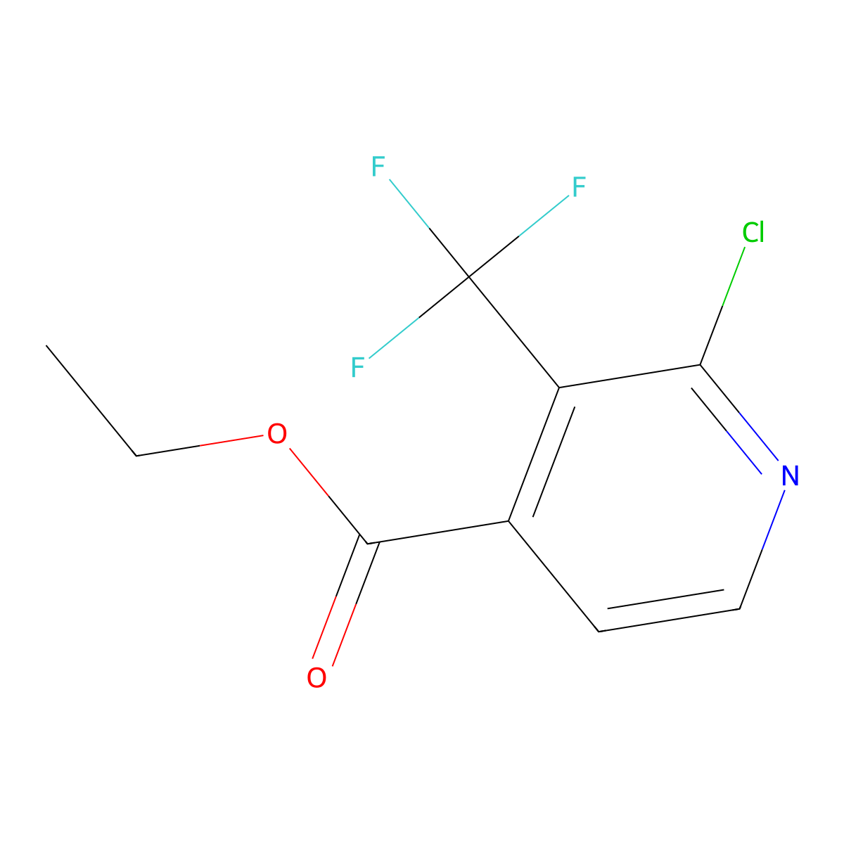 Ethyl 2-chloro-3-(trifluoromethyl)isonicotinate molecular structure, CAS 1227575-51-0