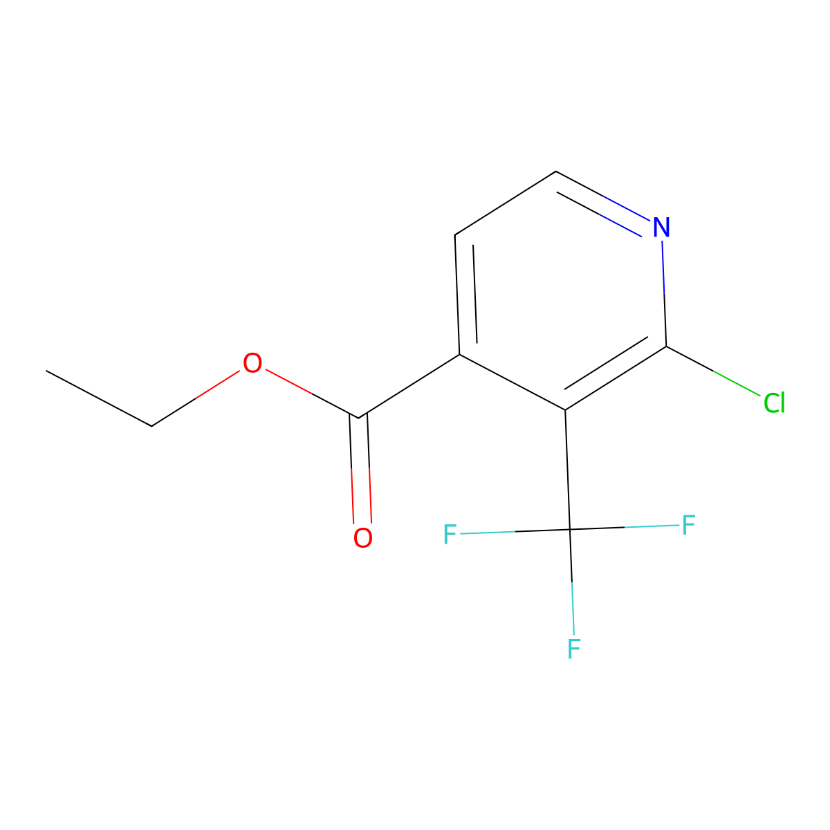 Ethyl 2-chloro-3-(trifluoromethyl)isonicotinate molecular structure, CAS 1227575-51-0