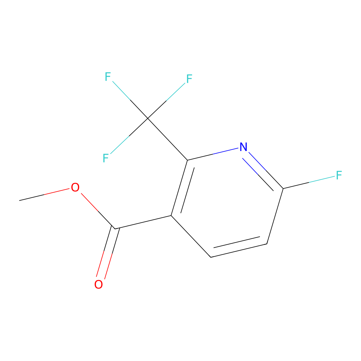 Methyl 6-fluoro-2-(trifluoromethyl)nicotinate molecular structure, CAS 1227575-70-3