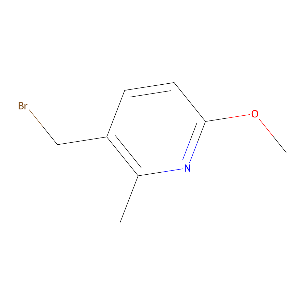 3-(Bromomethyl)-6-methoxy-2-methylpyridine molecular structure, CAS 1227575-85-0