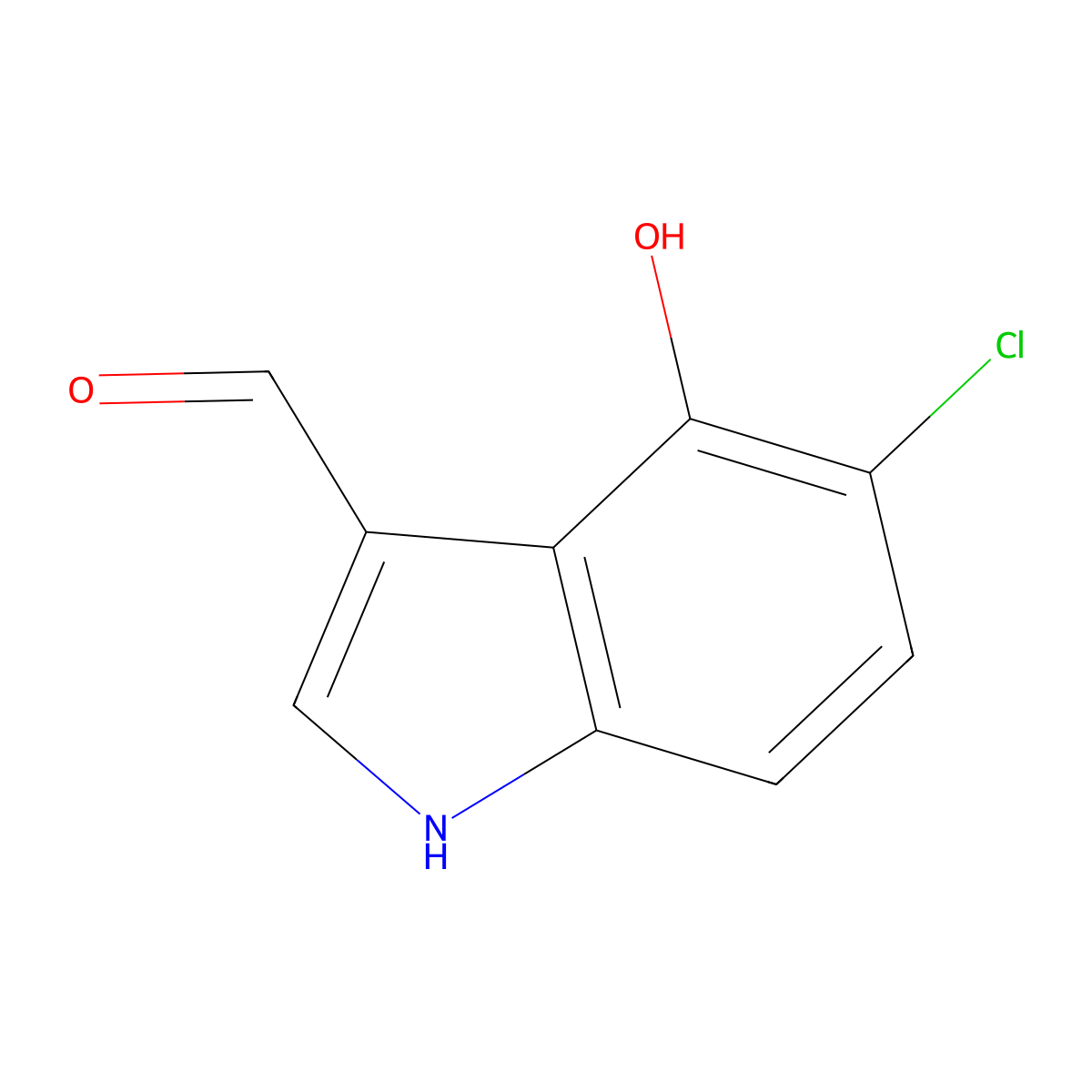 5-Chloro-4-hydroxy-1H-indole-3-carbaldehyde molecular structure, CAS 1227575-88-3