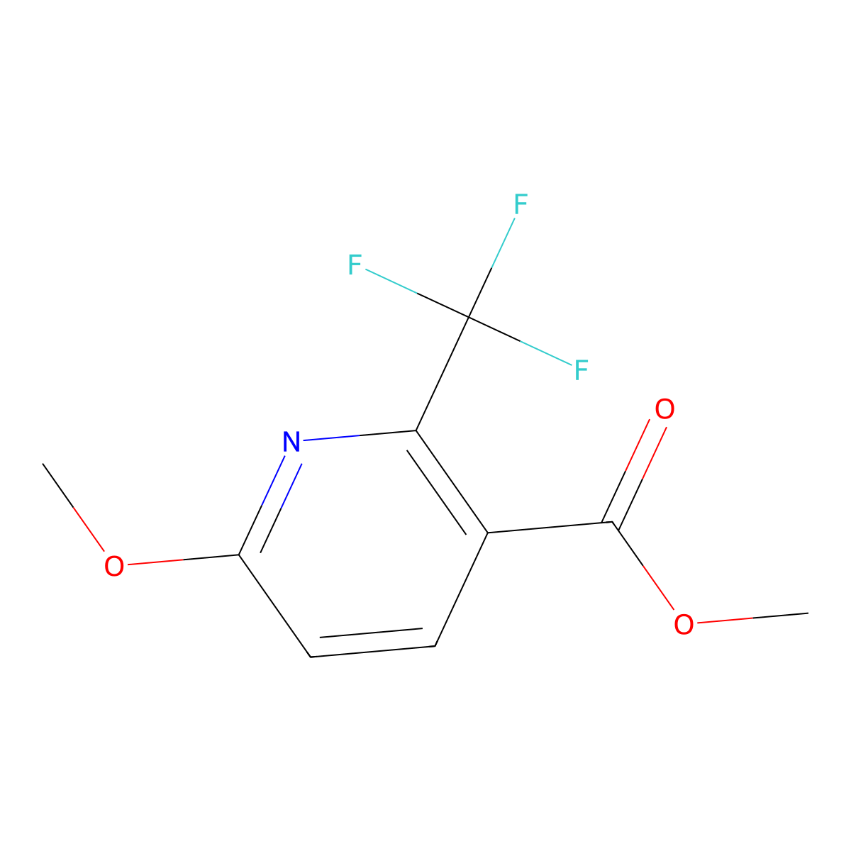 Methyl 6-methoxy-2-(trifluoromethyl)nicotinate molecular structure, CAS 1227575-89-4