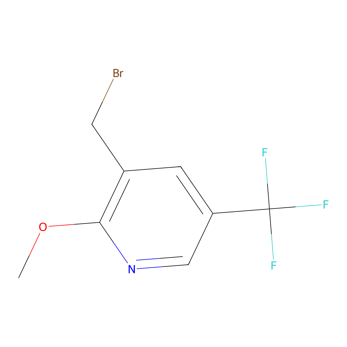 3-(Bromomethyl)-2-methoxy-5-(trifluoromethyl)pyridine molecular structure, CAS 1227576-08-0