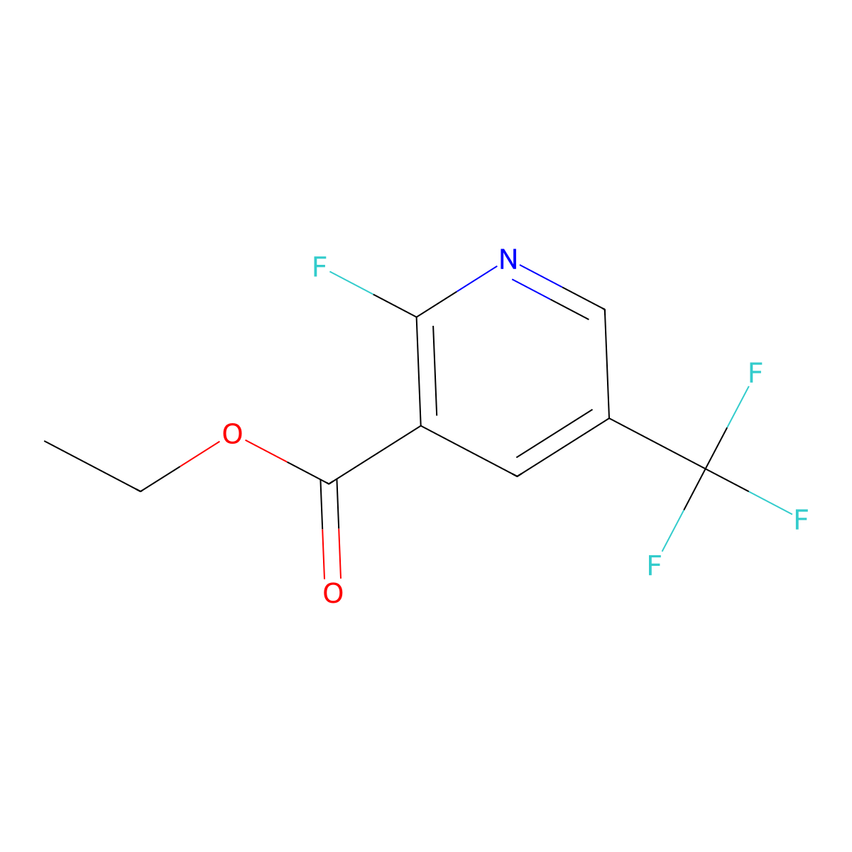 Ethyl 2-fluoro-5-(trifluoromethyl)nicotinate molecular structure, CAS 1227576-19-3
