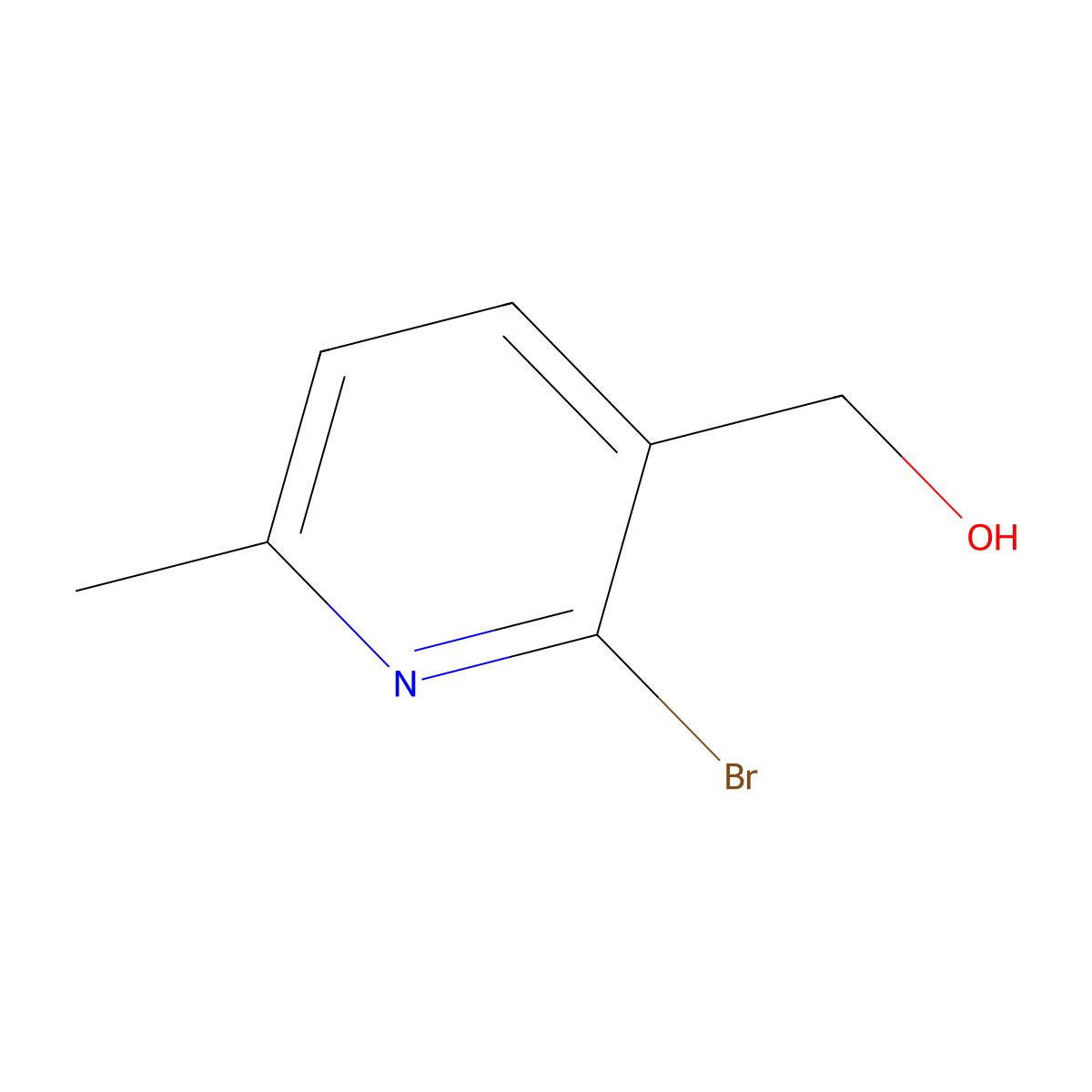 (2-Bromo-6-methylpyridin-3-yl)methanol molecular structure, CAS 1227576-27-3