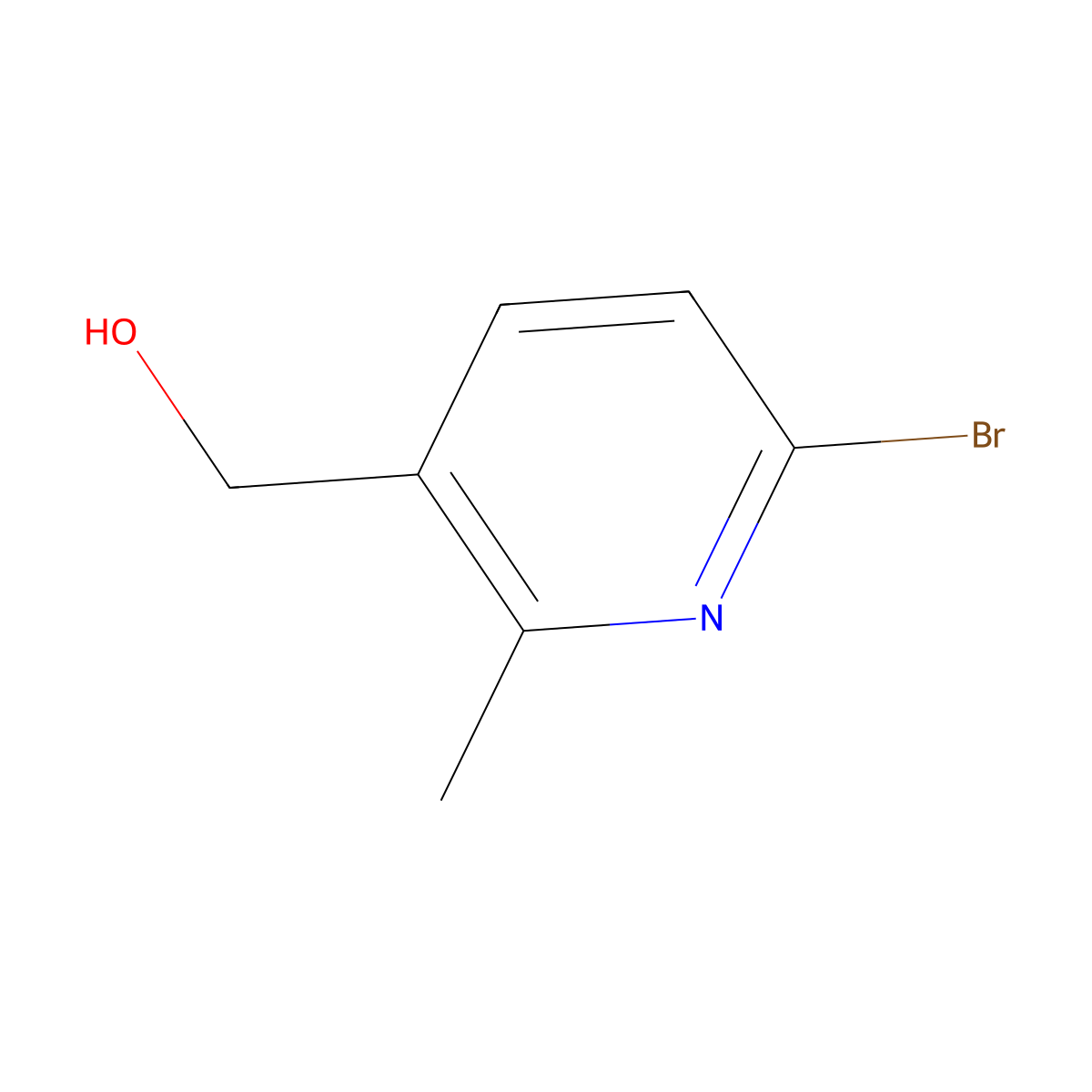 (6-Bromo-2-methyl-pyridin-3-yl)-methanol molecular structure, CAS 1227576-36-4