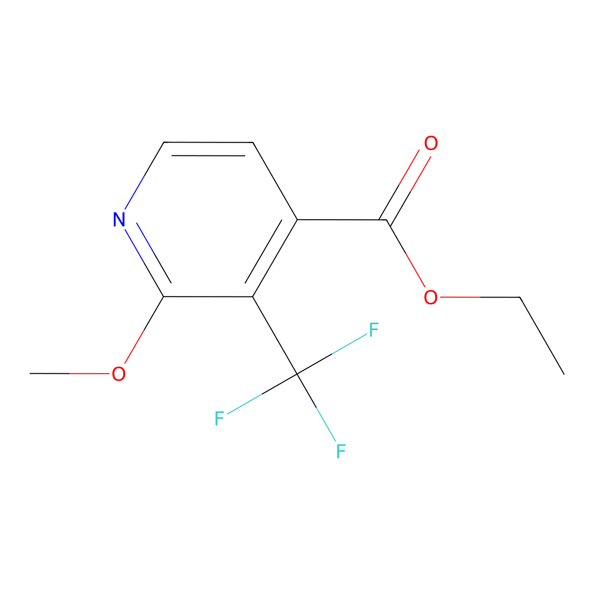 Ethyl 2-methoxy-3-(trifluoromethyl)isonicotinate molecular structure, CAS 1227576-40-0