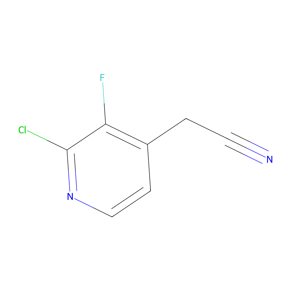 2-(2-Chloro-3-fluoropyridin-4-yl)acetonitrile molecular structure, CAS 1227576-71-7