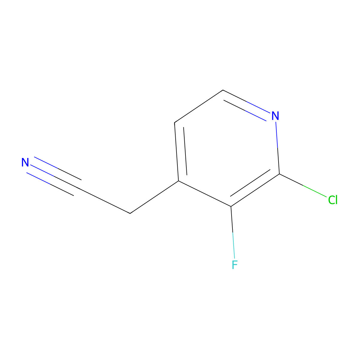 2-(2-Chloro-3-fluoropyridin-4-yl)acetonitrile molecular structure, CAS 1227576-71-7