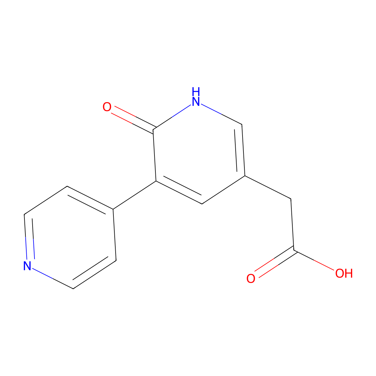 2-(2-Oxo-1,2-dihydro-[3,4'-bipyridin]-5-yl)acetic acid molecular structure, CAS 1227576-75-1