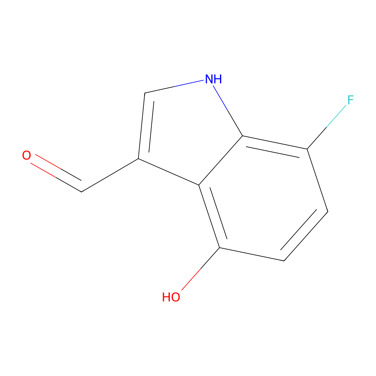 7-Fluoro-4-hydroxy-1H-indole-3-carbaldehyde molecular structure, CAS 1227576-79-5