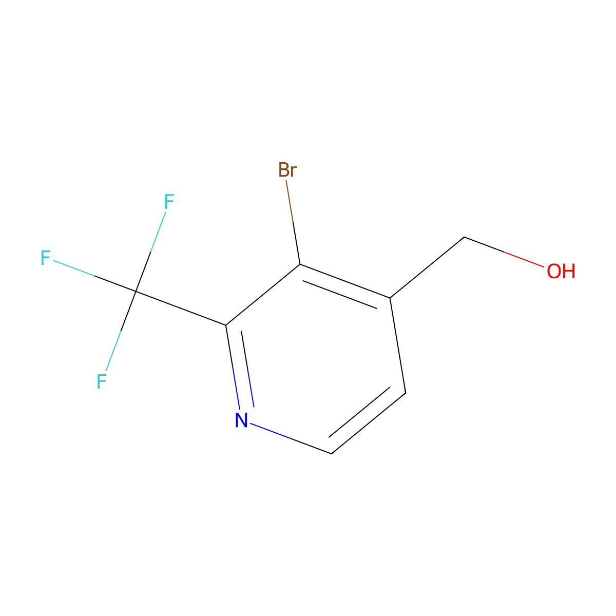 3-Bromo-2-(trifluoromethyl)pyridine-4-methanol molecular structure, CAS 1227576-82-0