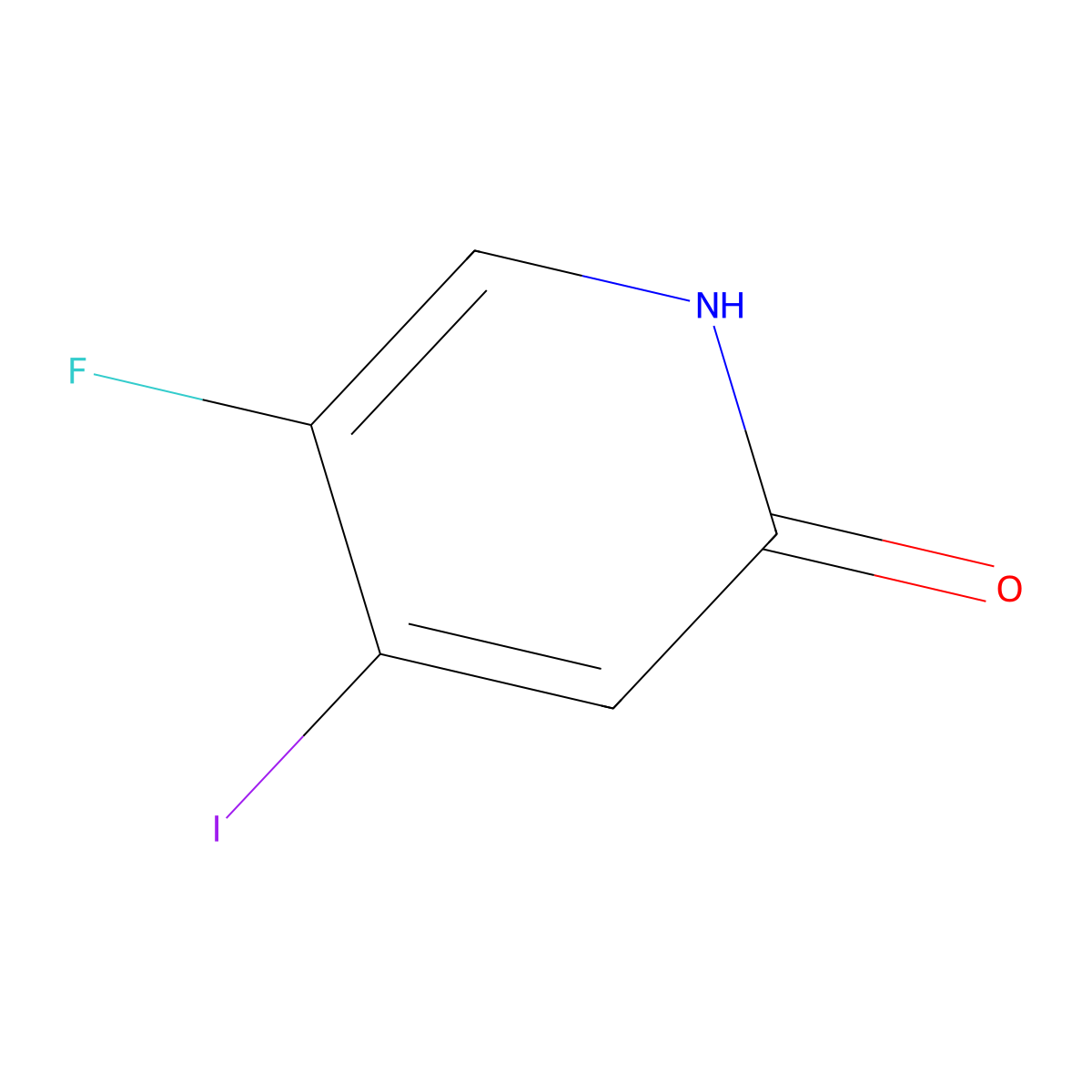 5-Fluoro-4-iodopyridin-2-ol molecular structure, CAS 1227576-86-4