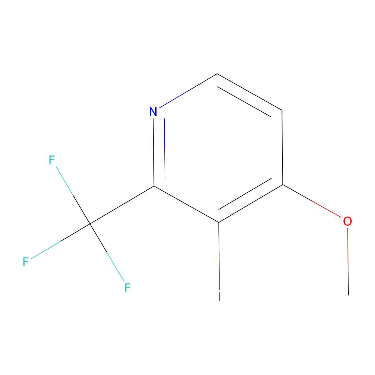 3-Iodo-4-methoxy-2-(trifluoromethyl)pyridine molecular structure, CAS 1227576-94-4