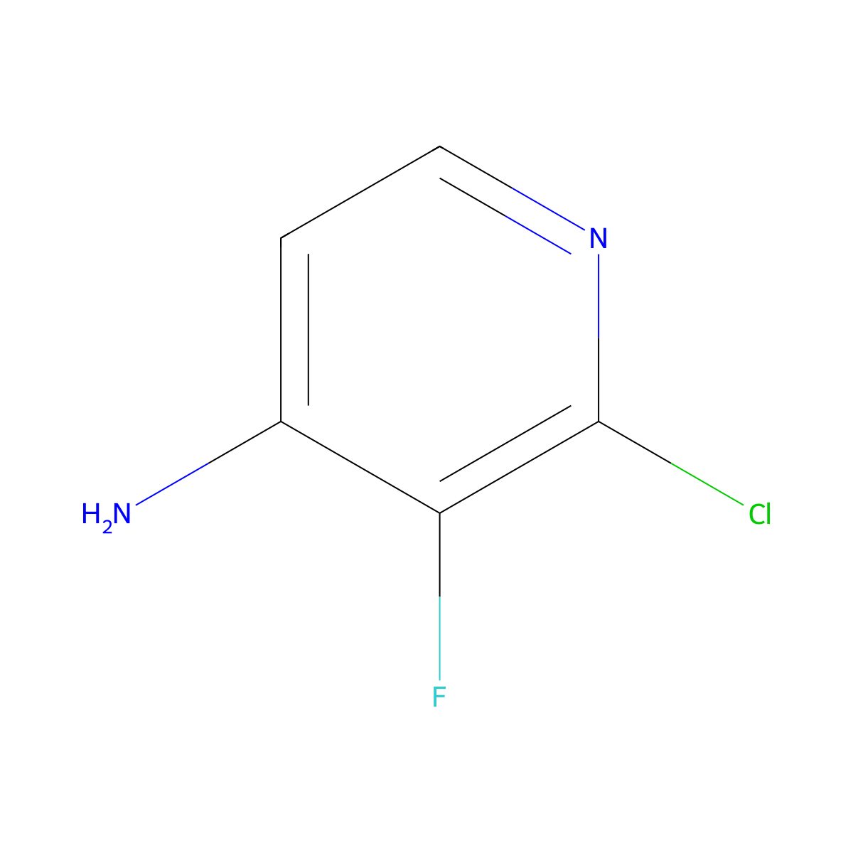 2-Chloro-3-fluoropyridin-4-amine molecular structure, CAS 1227577-03-8