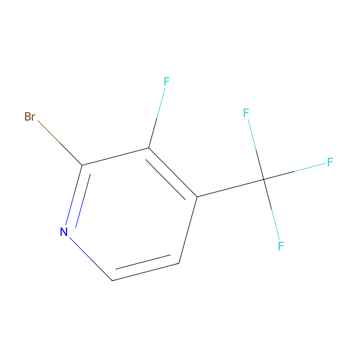 2-Bromo-3-fluoro-4-(trifluoromethyl)pyridine molecular structure, CAS 1227577-05-0