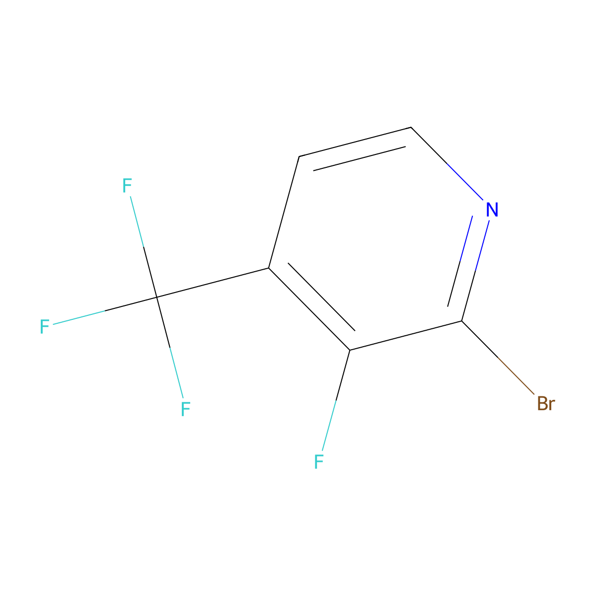 2-Bromo-3-fluoro-4-(trifluoromethyl)pyridine molecular structure, CAS 1227577-05-0