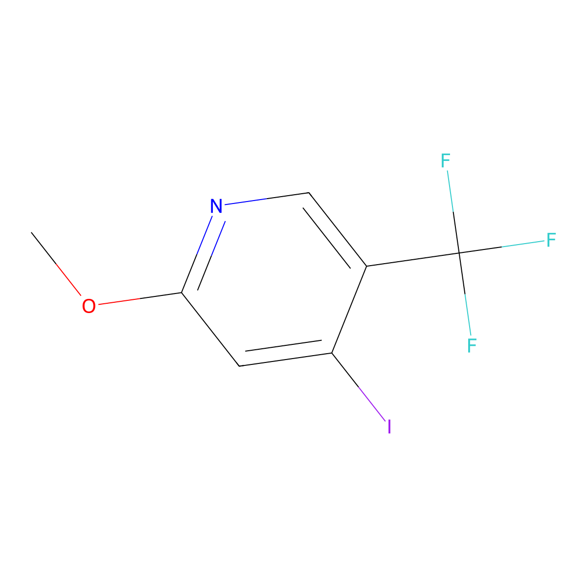 4-Iodo-2-methoxy-5-(trifluoromethyl)pyridine molecular structure, CAS 1227577-09-4