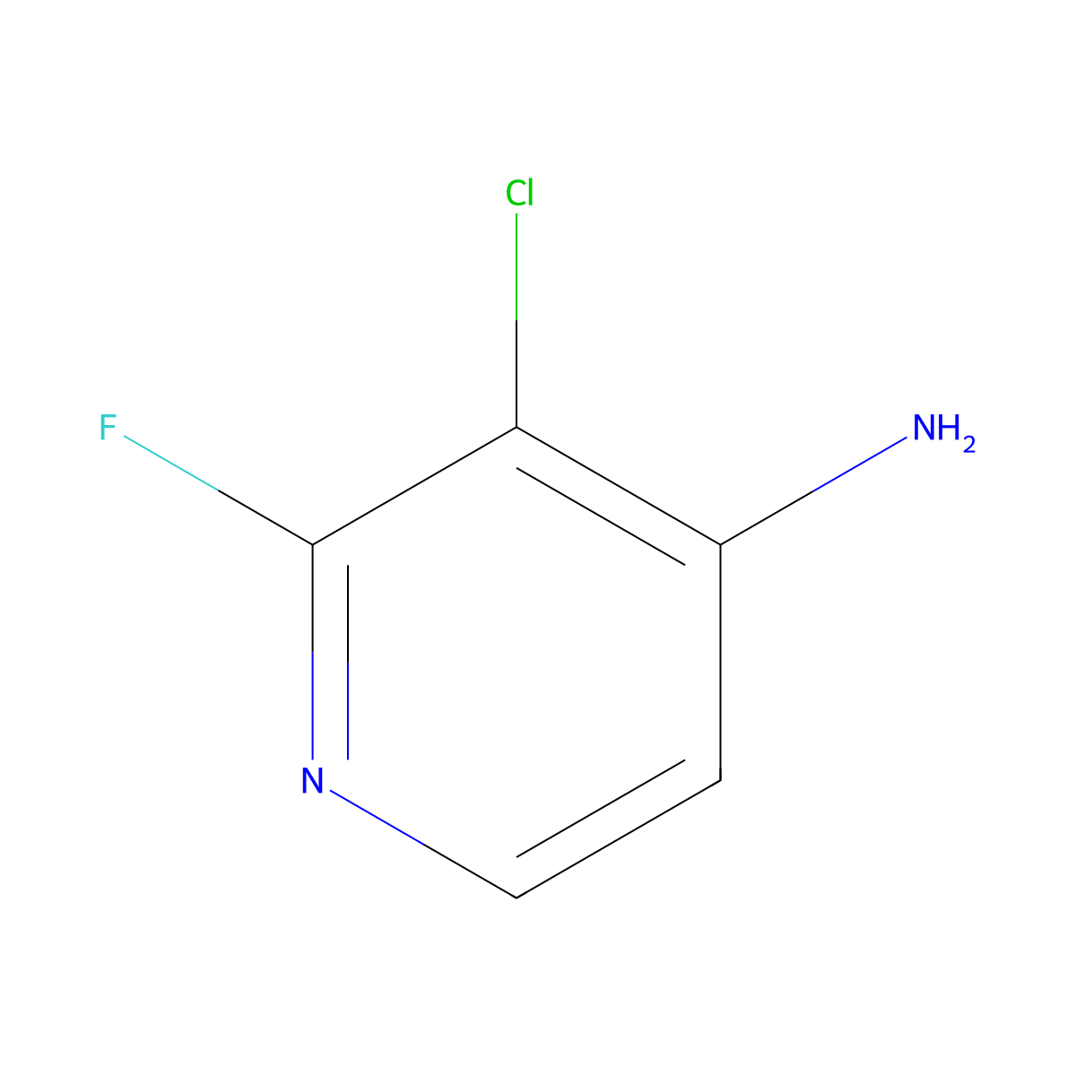 3-Chloro-2-fluoropyridin-4-amine molecular structure, CAS 1227577-11-8