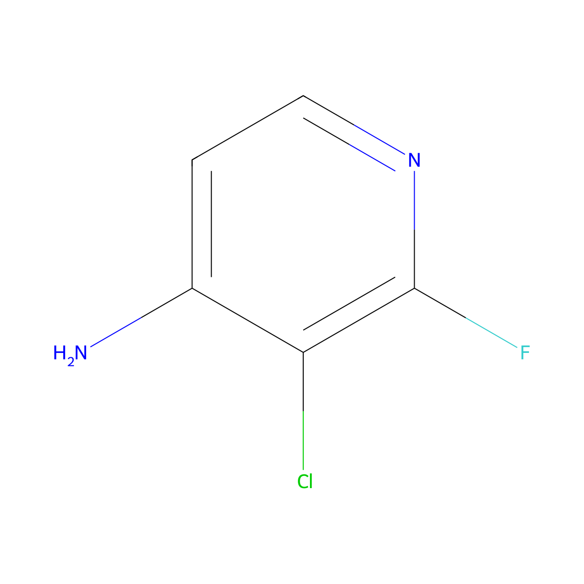 3-Chloro-2-fluoropyridin-4-amine molecular structure, CAS 1227577-11-8