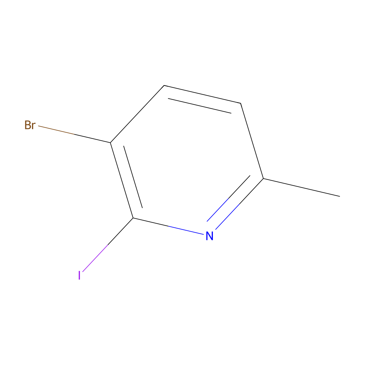 3-Bromo-2-iodo-6-methylpyridine molecular structure, CAS 1227577-30-1