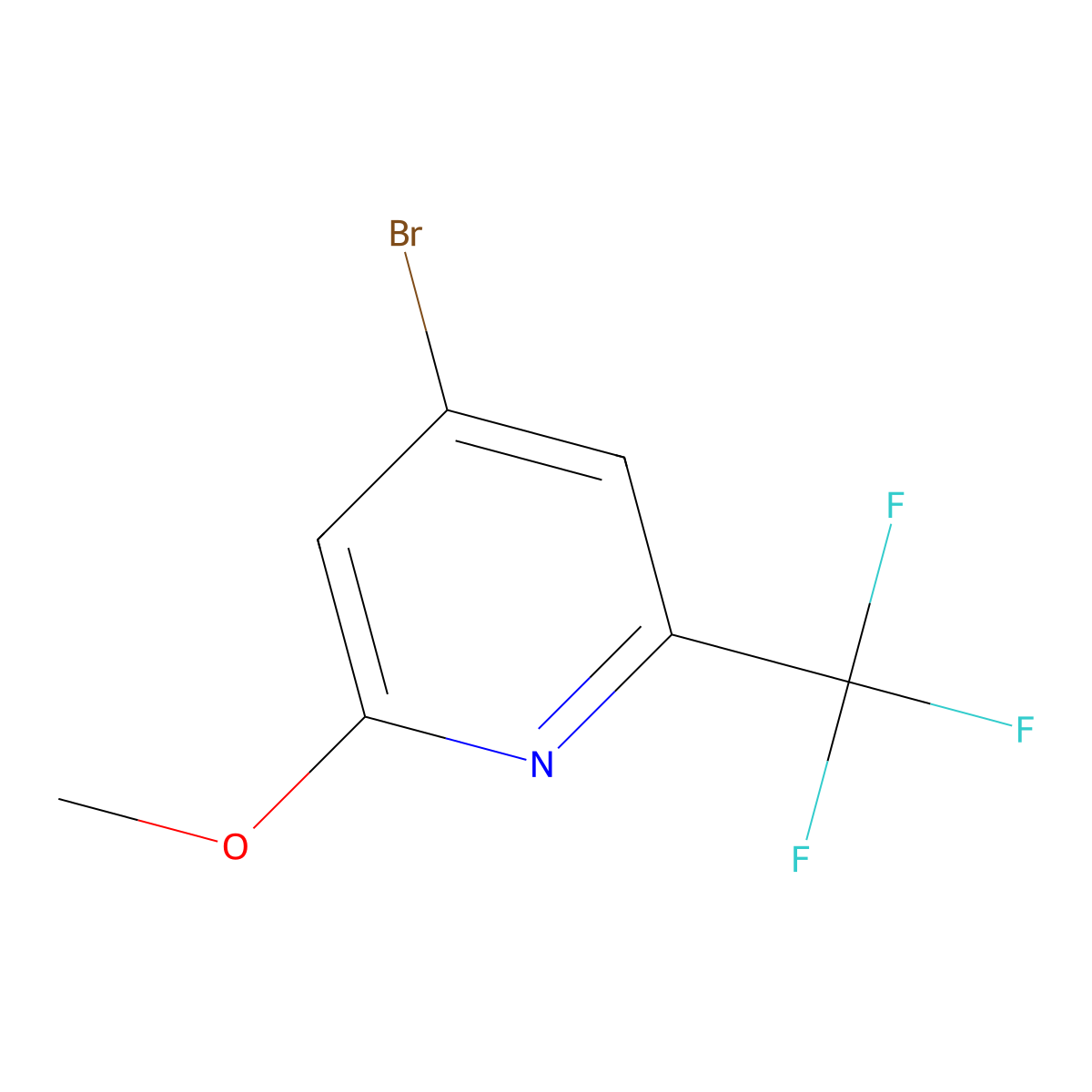 4-Bromo-2-methoxy-6-(trifluoromethyl)pyridine molecular structure, CAS 1227577-41-4