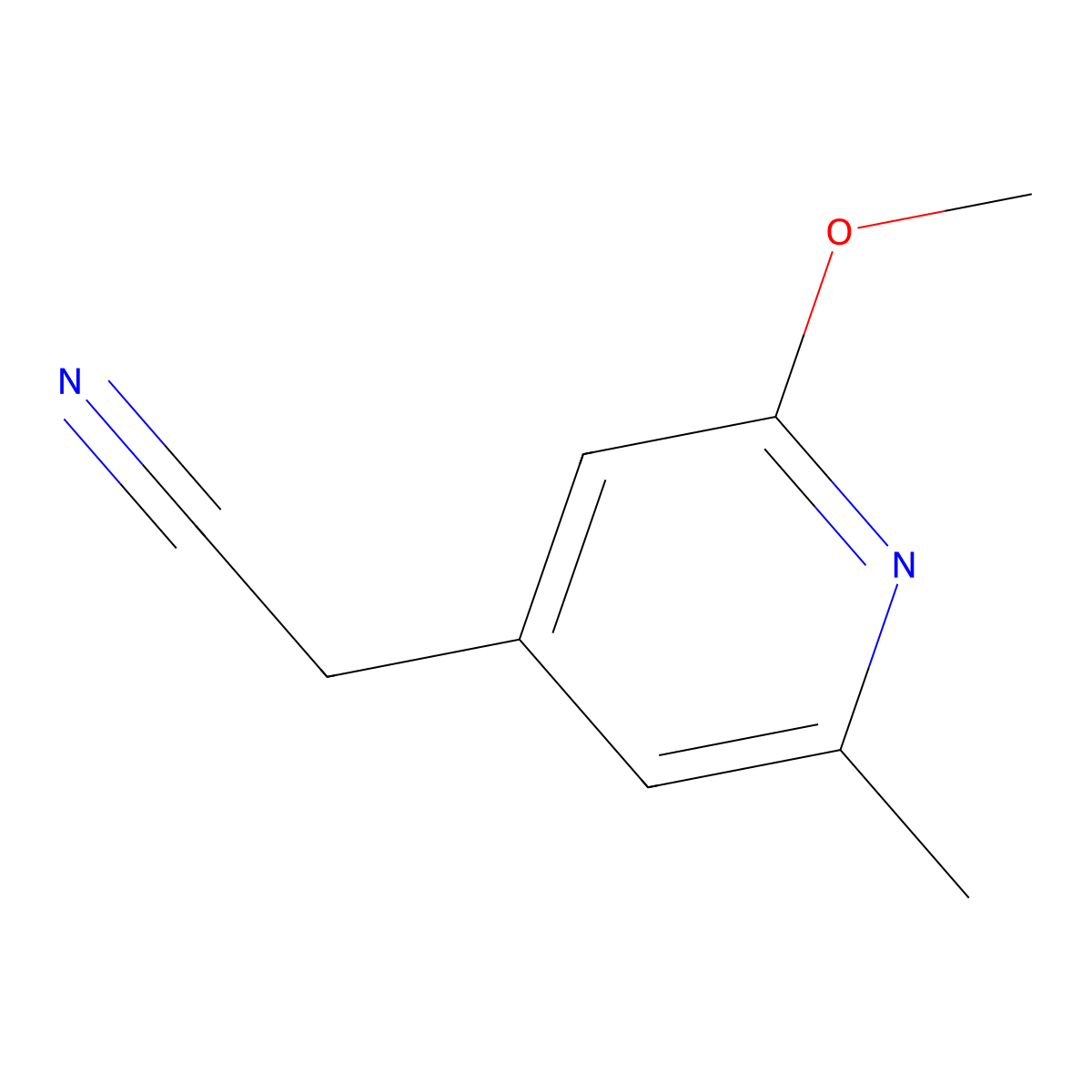 2-(2-Methoxy-6-methylpyridin-4-yl)acetonitrile molecular structure, CAS 1227577-48-1