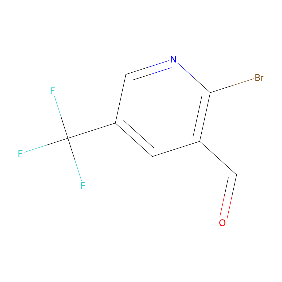 2-Bromo-5-(trifluoromethyl)pyridine-3-carbaldehyde molecular structure, CAS 1227577-81-2