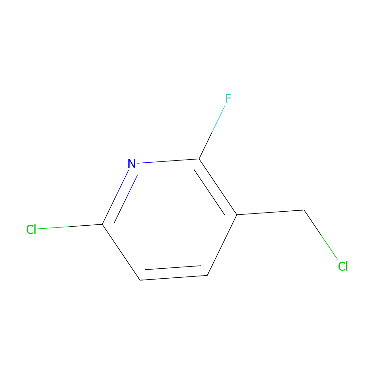 6-Chloro-3-(chloromethyl)-2-fluoropyridine molecular structure, CAS 1227577-88-9
