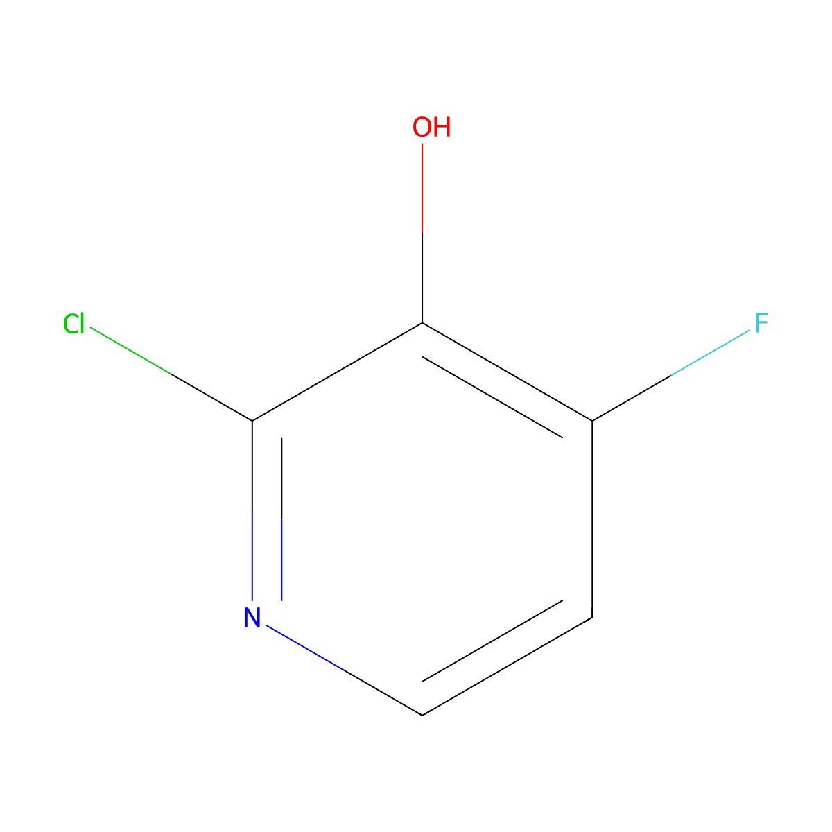 2-Chloro-4-fluoropyridin-3-ol molecular structure, CAS 1227577-96-9