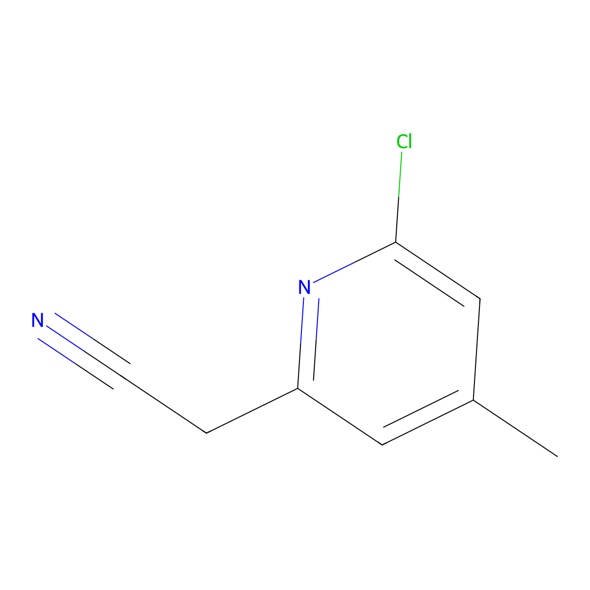 2-(6-Chloro-4-methylpyridin-2-yl)acetonitrile molecular structure, CAS 1227577-98-1