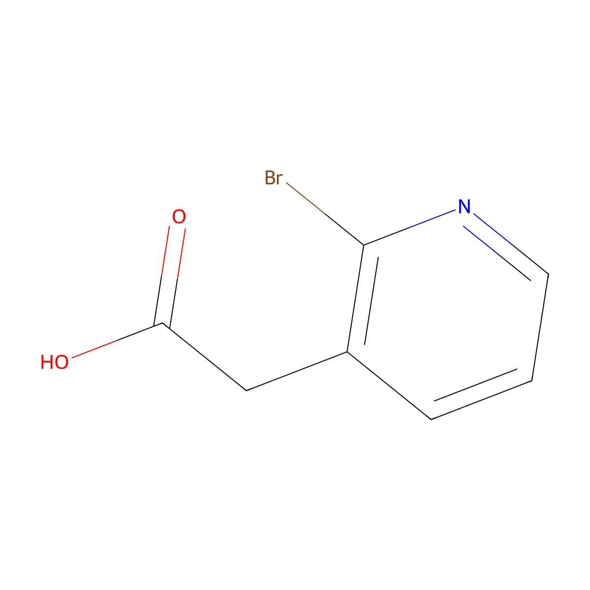 2-(2-Bromopyridin-3-yl)acetic acid molecular structure, CAS 1227578-15-5