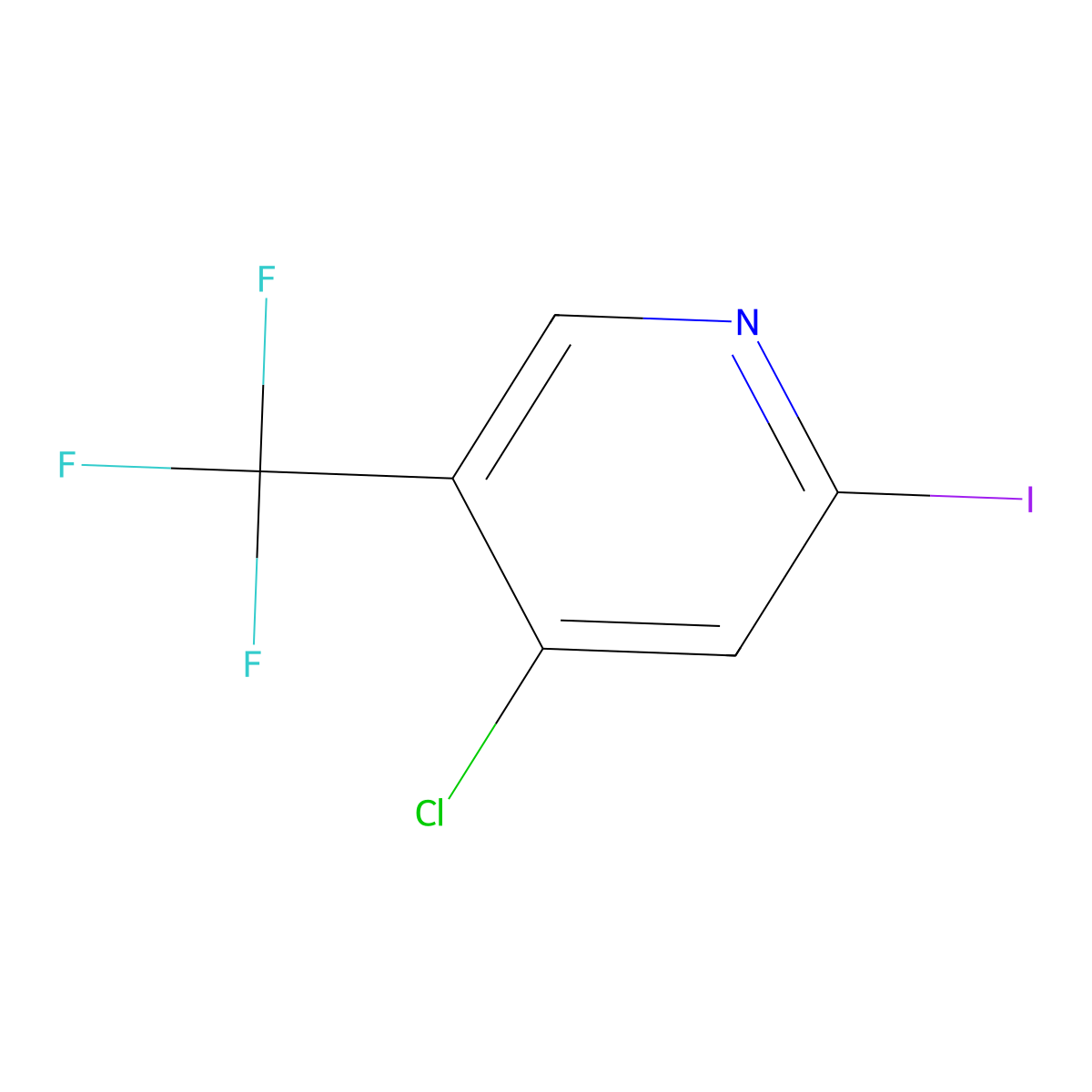 4-Chloro-2-iodo-5-(trifluoromethyl)pyridine molecular structure, CAS 1227578-17-7