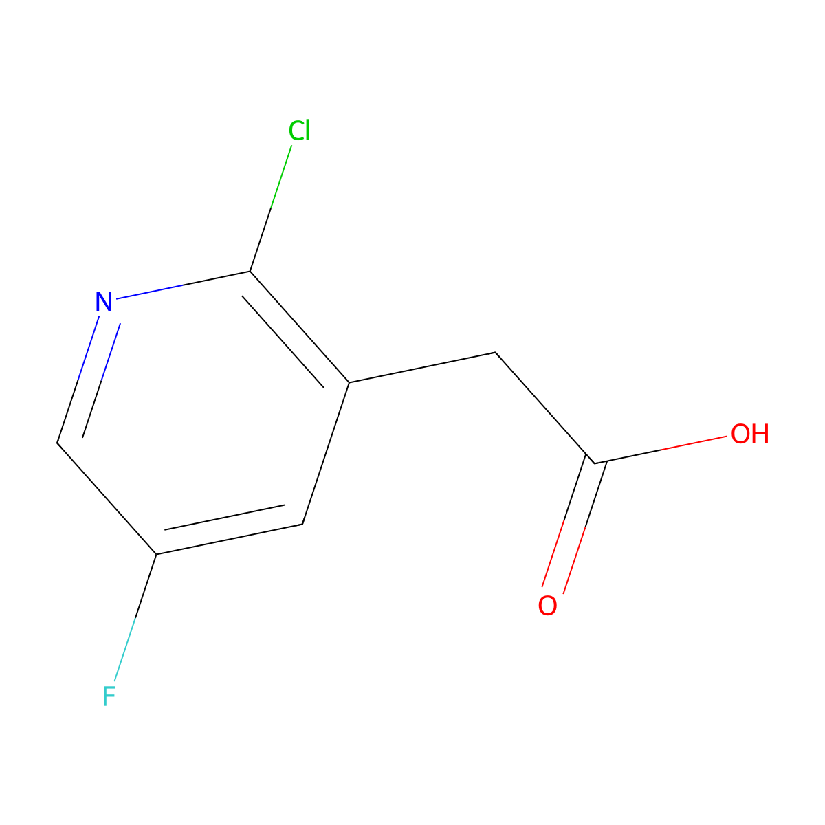 2-(2-Chloro-5-fluoropyridin-3-yl)acetic acid molecular structure, CAS 1227578-20-2