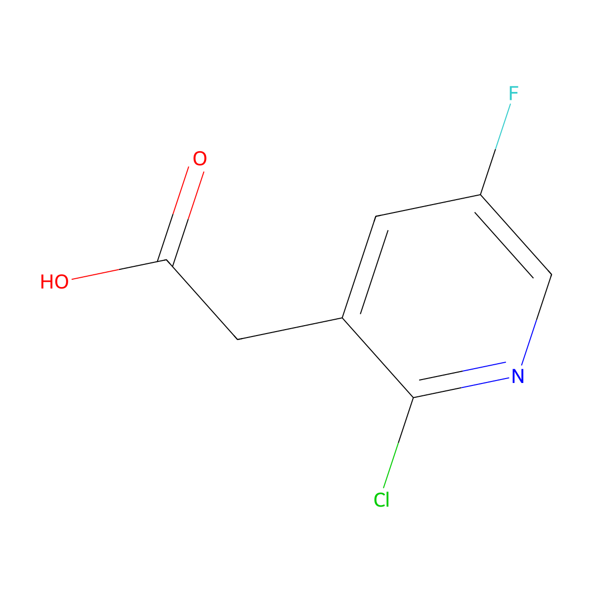 2-(2-Chloro-5-fluoropyridin-3-yl)acetic acid molecular structure, CAS 1227578-20-2