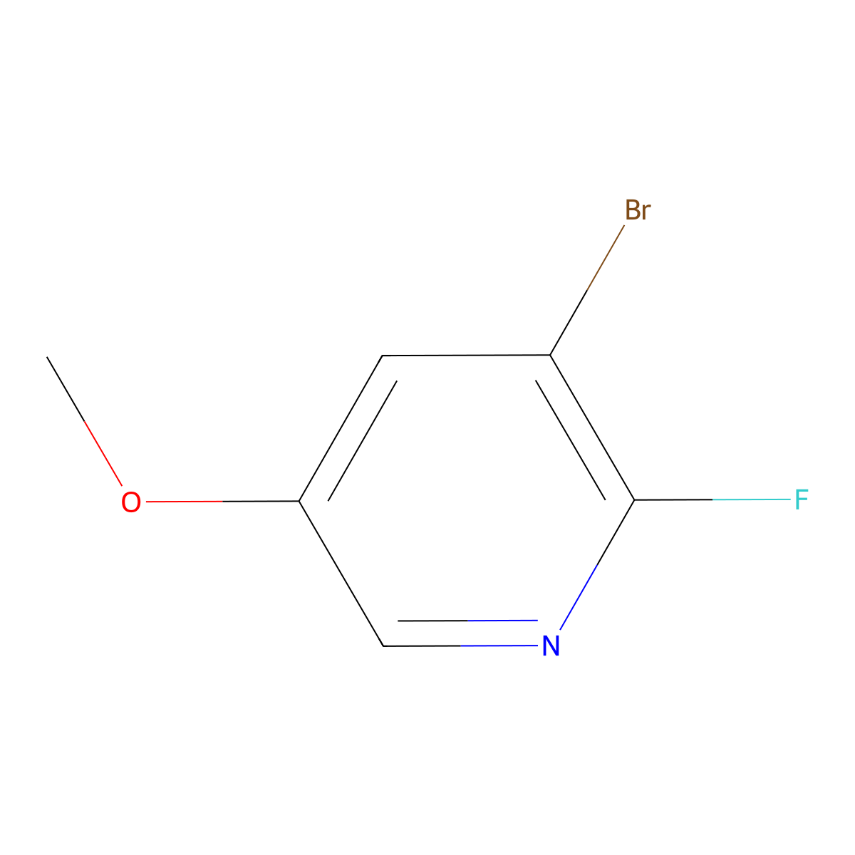 3-Bromo-2-fluoro-5-methoxypyridine molecular structure, CAS 1227578-33-7