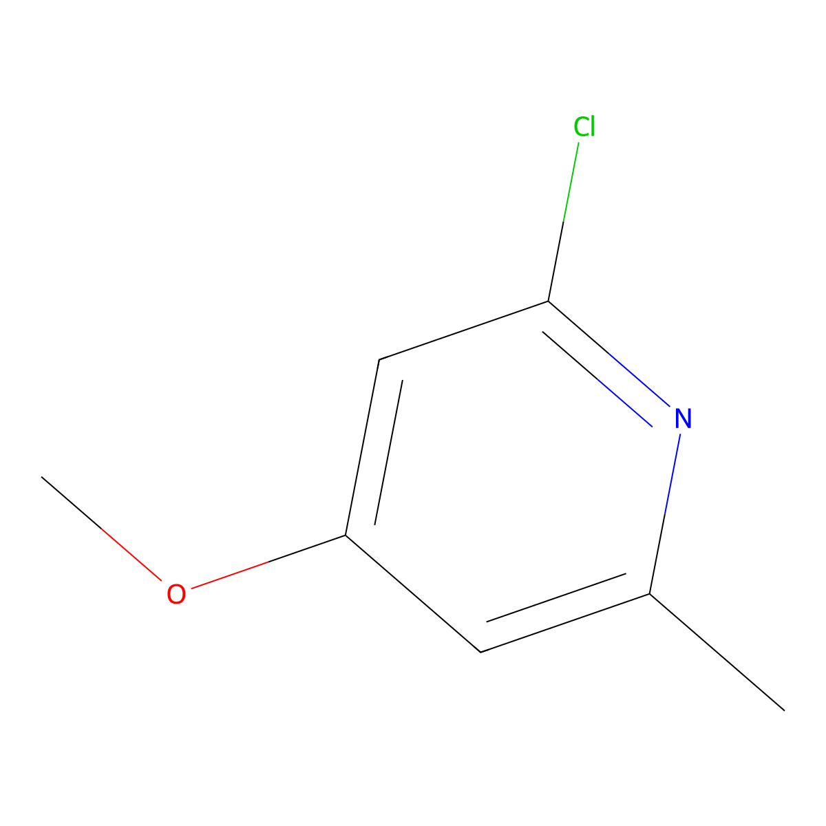 2-Chloro-4-methoxy-6-methylpyridine molecular structure, CAS 1227578-45-1