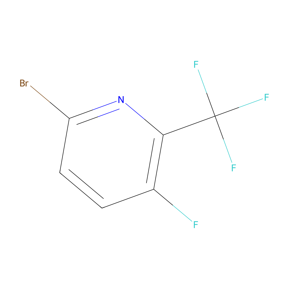 6-Bromo-3-fluoro-2-(trifluoromethyl)pyridine molecular structure, CAS 1227578-46-2