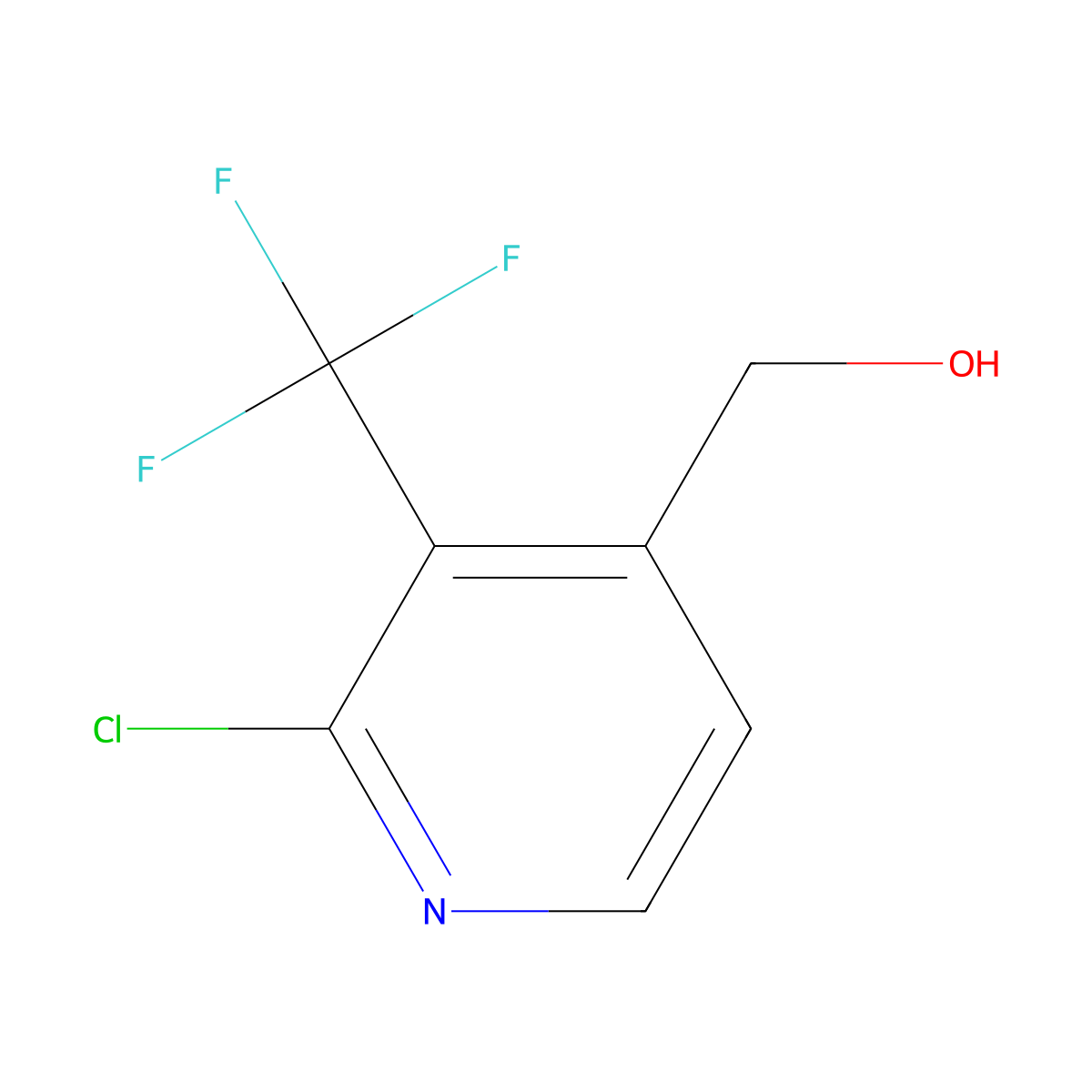 (2-Chloro-3-(trifluoromethyl)pyridin-4-yl)methanol molecular structure, CAS 1227578-86-0