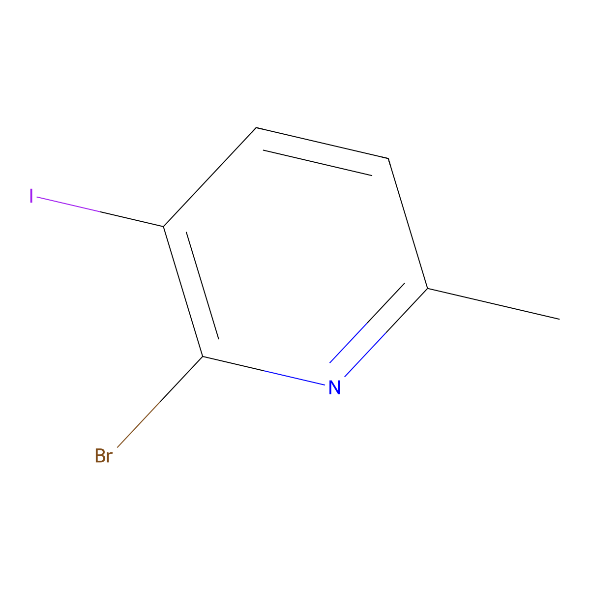 2-Bromo-3-iodo-6-methylpyridine molecular structure, CAS 1227579-03-4
