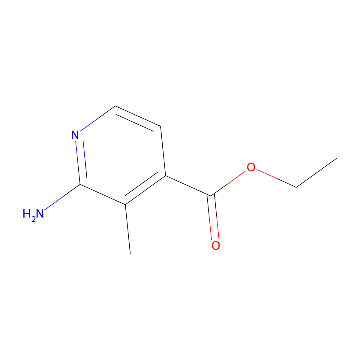 Ethyl 2-amino-3-methylpyridine-4-carboxylate molecular structure, CAS 1227579-26-1