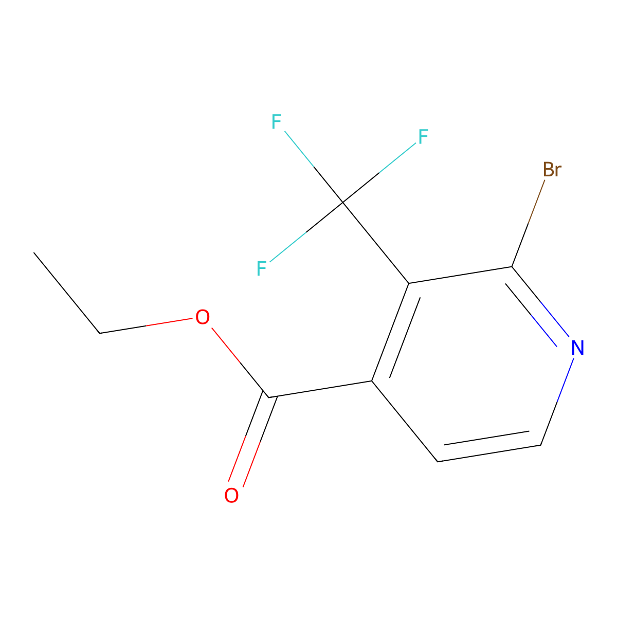 Ethyl 2-bromo-3-(trifluoromethyl)isonicotinate molecular structure, CAS 1227579-36-3