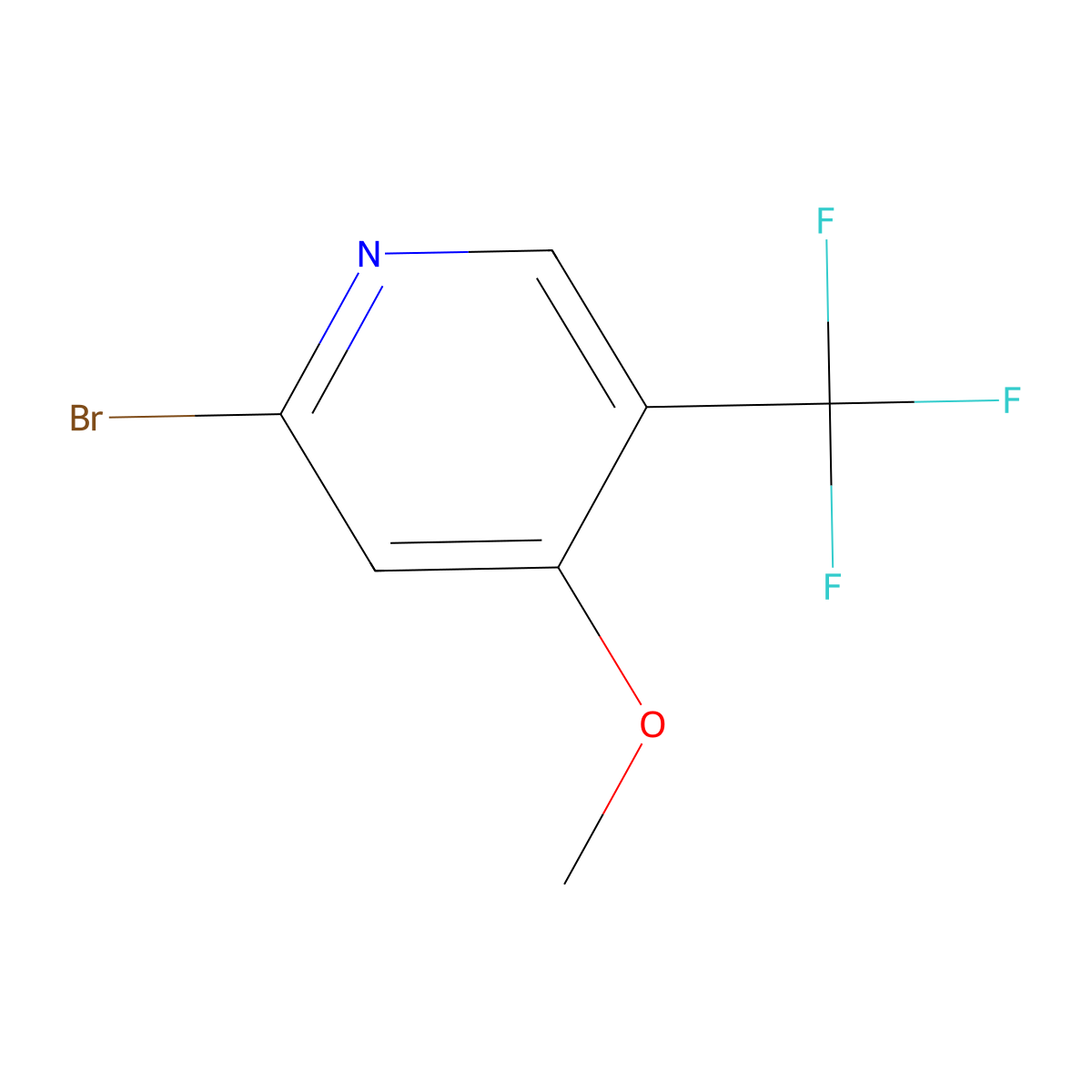 2-Bromo-4-methoxy-5-(trifluoromethyl)pyridine molecular structure, CAS 1227579-45-4