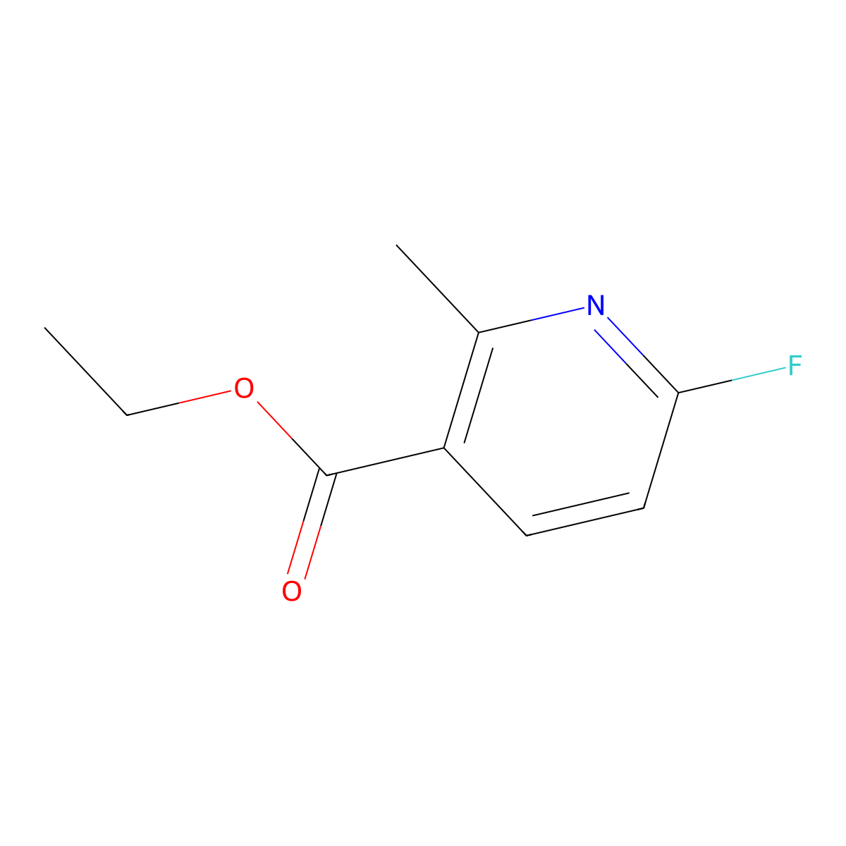 Ethyl 6-fluoro-2-methylnicotinate molecular structure, CAS 1227579-47-6